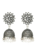 Mominos Fashion Joharkamal Kundan work Jhumka with White Beads