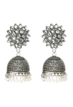 Mominos Fashion Joharkamal Kundan work Jhumka with White Beads