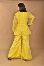 Morchari Women Hand Embroidery Crop Top-Yellow | Grocsy