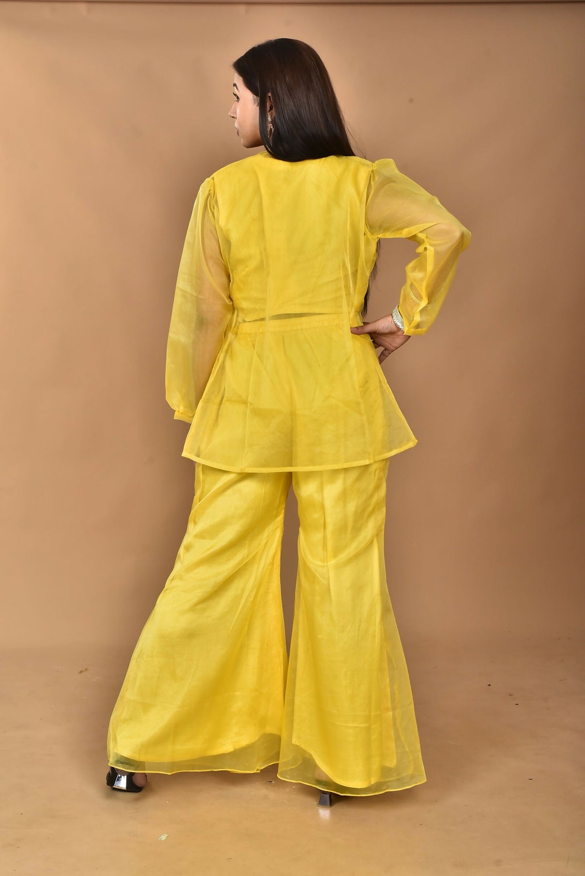 Morchari Women Hand Embroidery Crop Top-Yellow | Grocsy