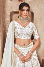 Lehenga Mart Designer Wedding Lehenga Choli For Women - White | Grocsy