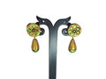 Terracotta Round Earstuds With Drops-Copper And Green | Grocsy