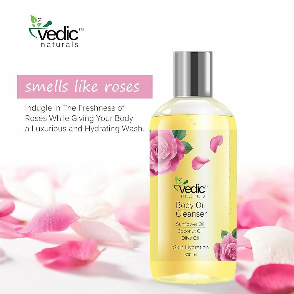 Vedic Naturals Organic Body Oil Cleanser Shower Oil (Body Wash) | Grocsy