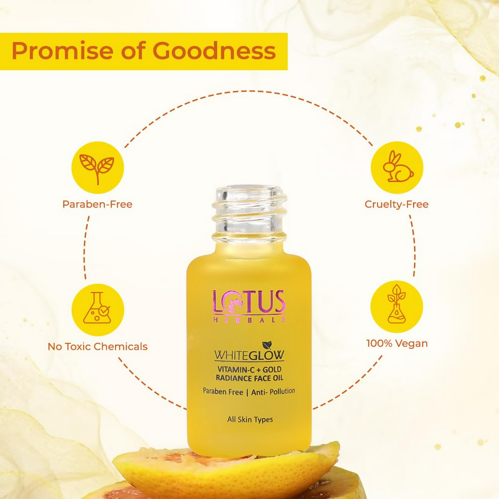 Lotus Herbals WhiteGlow Vitamin C and Gold Radiance Face Oil | Grocsy