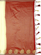 Mimosa Women's Beige Pure Crepe Saree | Grocsy