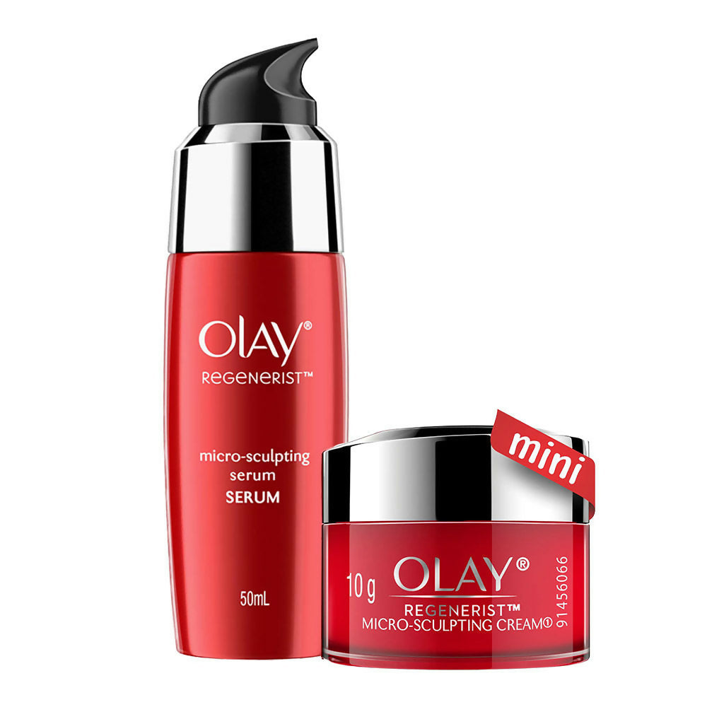Olay Regenerist Micro-sculpting Cream Mini and Regenerist Anti-ageing Serum Combo | Grocsy