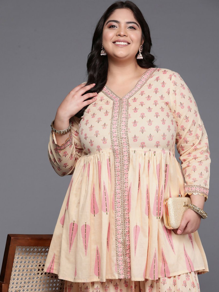 Ahalyaa Women's Traditional wear Co-ords - Tan | Grocsy