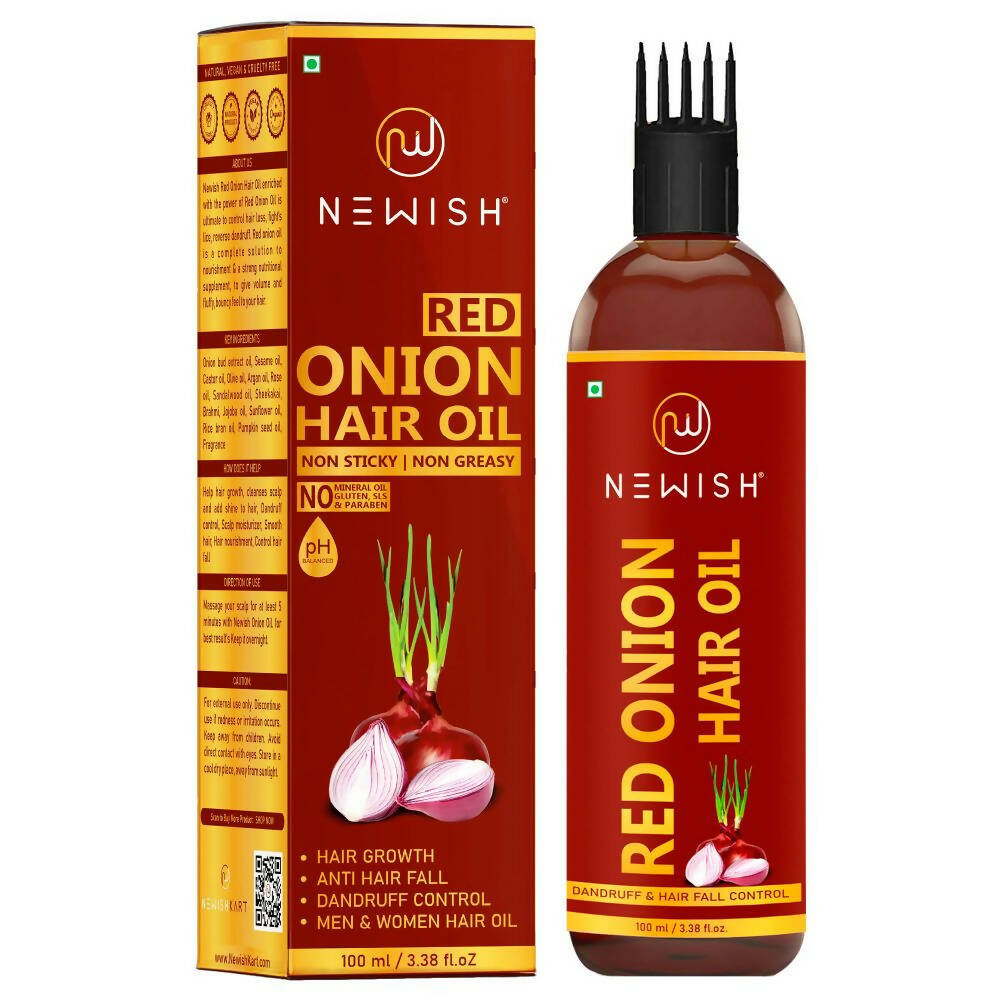 Newish Red Onion Hair Oil With Comb | Grocsy