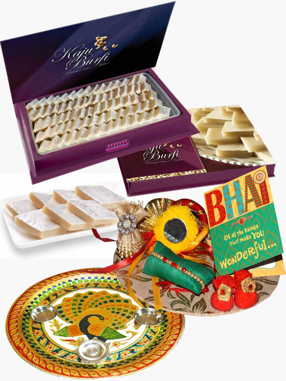 Bikanervala Kaju Katli and Rakhi Puja Thali | Grocsy