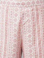 FIORRA Women's White Cotton A-line Kurta with Palazzo | Grocsy