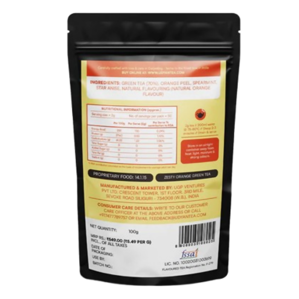 Udyan Tea Zesty Orange Green Tea | Grocsy