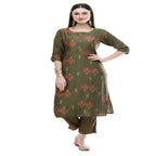 Lagi Women's Green Printed Straight Kurta & Pant (MC38A) | Grocsy