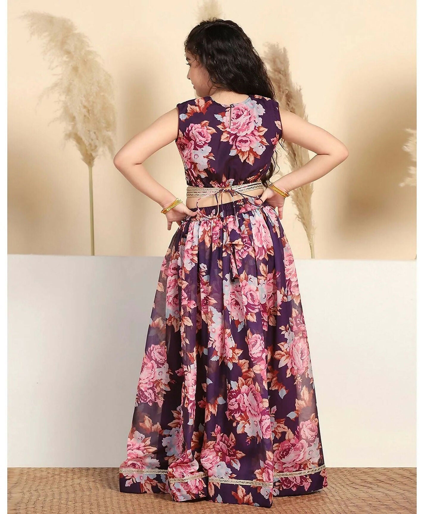 Joban Fashion Girl's Wine Color Lehenga Choli | Grocsy