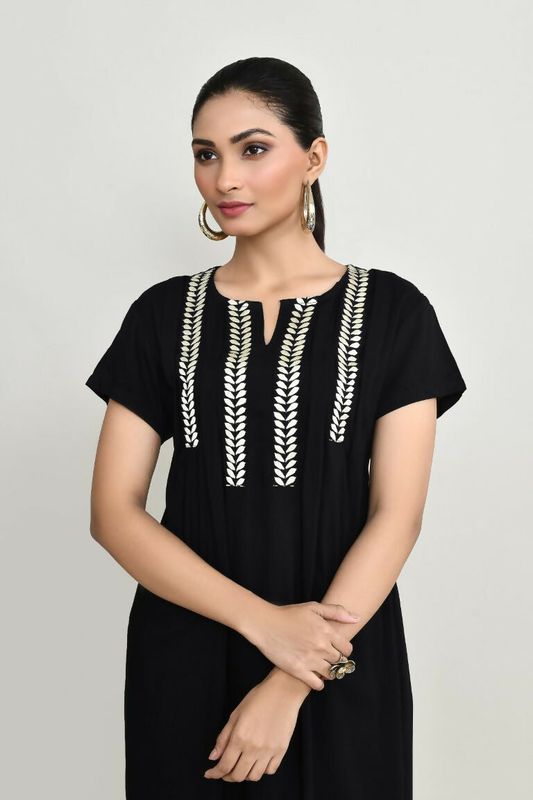 Joban Fashion Black Rayon Tunic | Grocsy