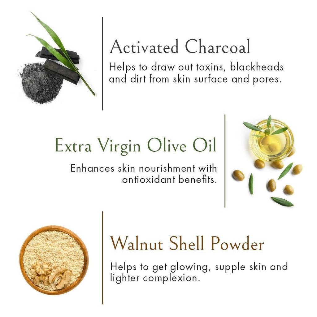 Wow Skin Science Charcoal & Hyaluronic Acid Detox Face Scrub | Grocsy