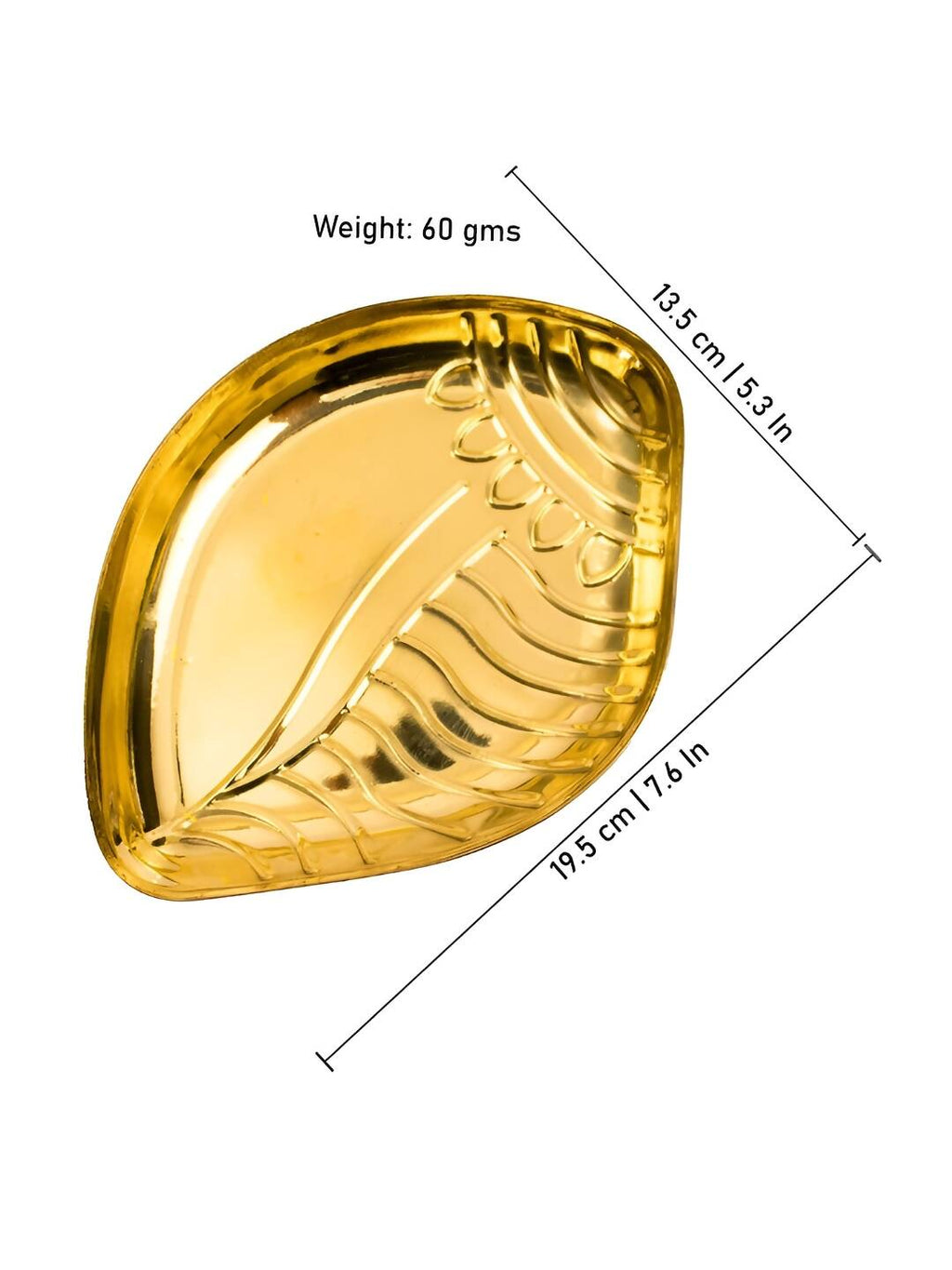 Spillbox Gold-Toned Brass Textured Sangu Thali Pooja Essential | Grocsy