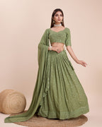 Lehenga Mart Designer Wedding Lehenga Choli For Women - Mehndi | Grocsy