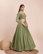 Lehenga Mart Designer Wedding Lehenga Choli For Women - Mehndi | Grocsy