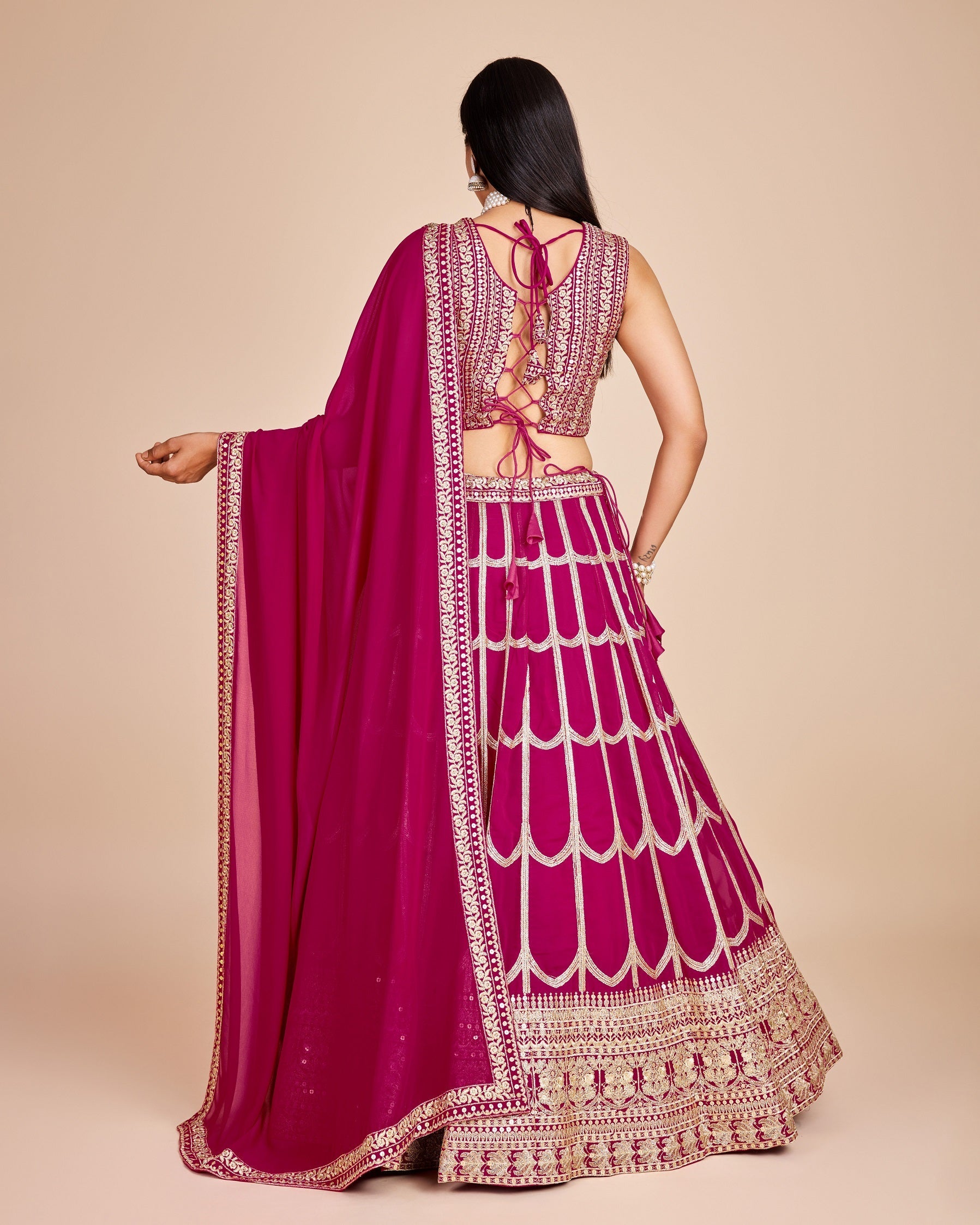 Lehenga Mart Designer Wedding Lehenga Choli For Women - Pink | Grocsy