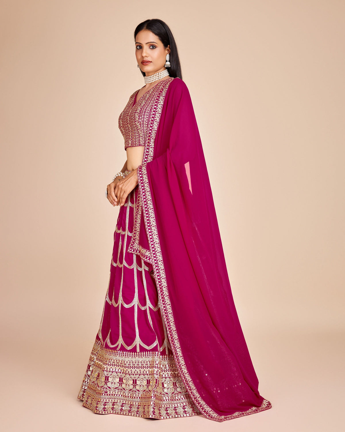 Lehenga Mart Designer Wedding Lehenga Choli For Women - Pink | Grocsy