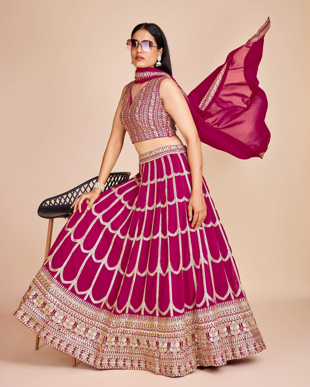 Lehenga Mart Designer Wedding Lehenga Choli For Women - Pink | Grocsy