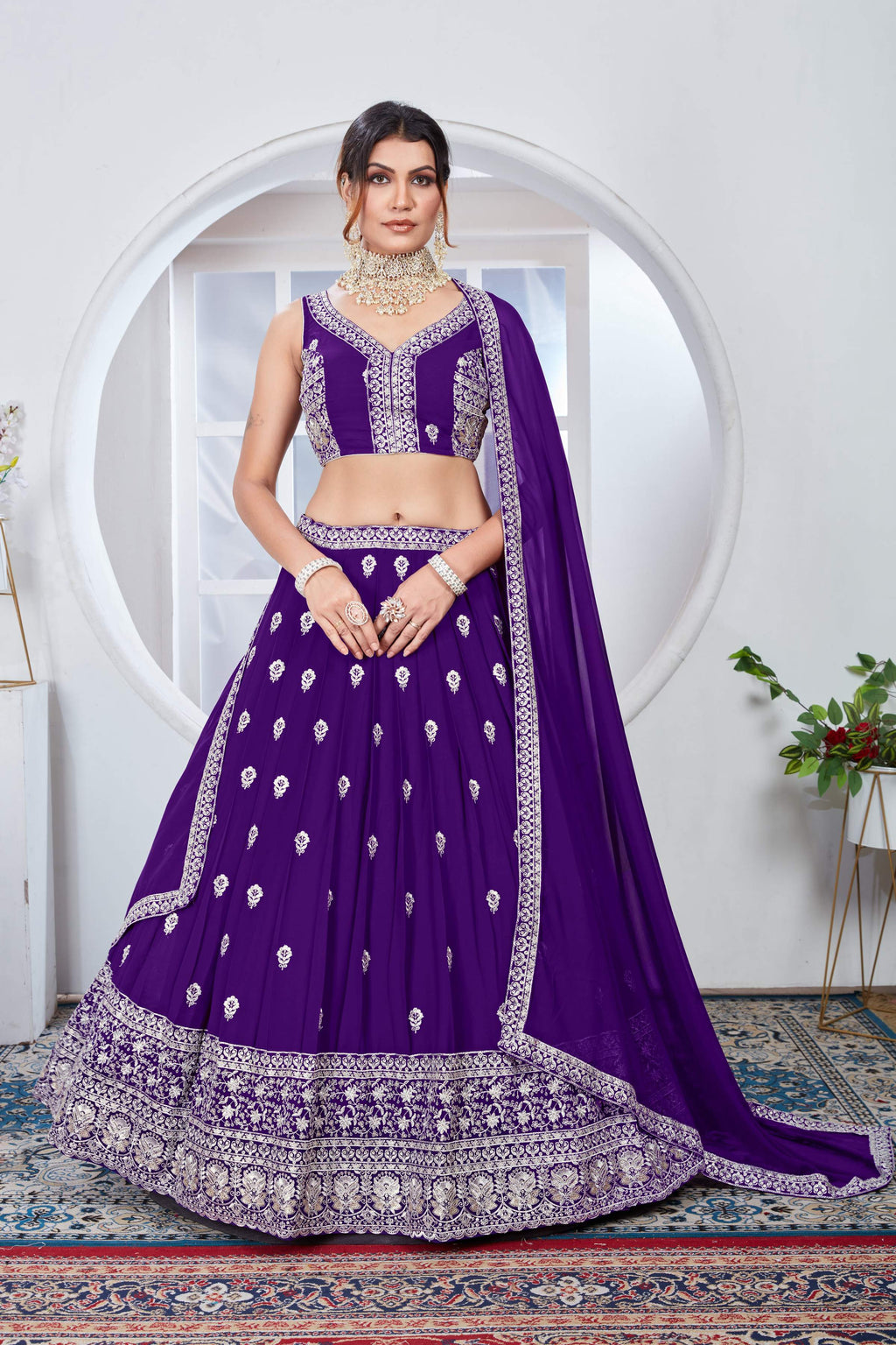 Lehenga Mart Designer Wedding Lehenga Choli For Women - Blue | Grocsy