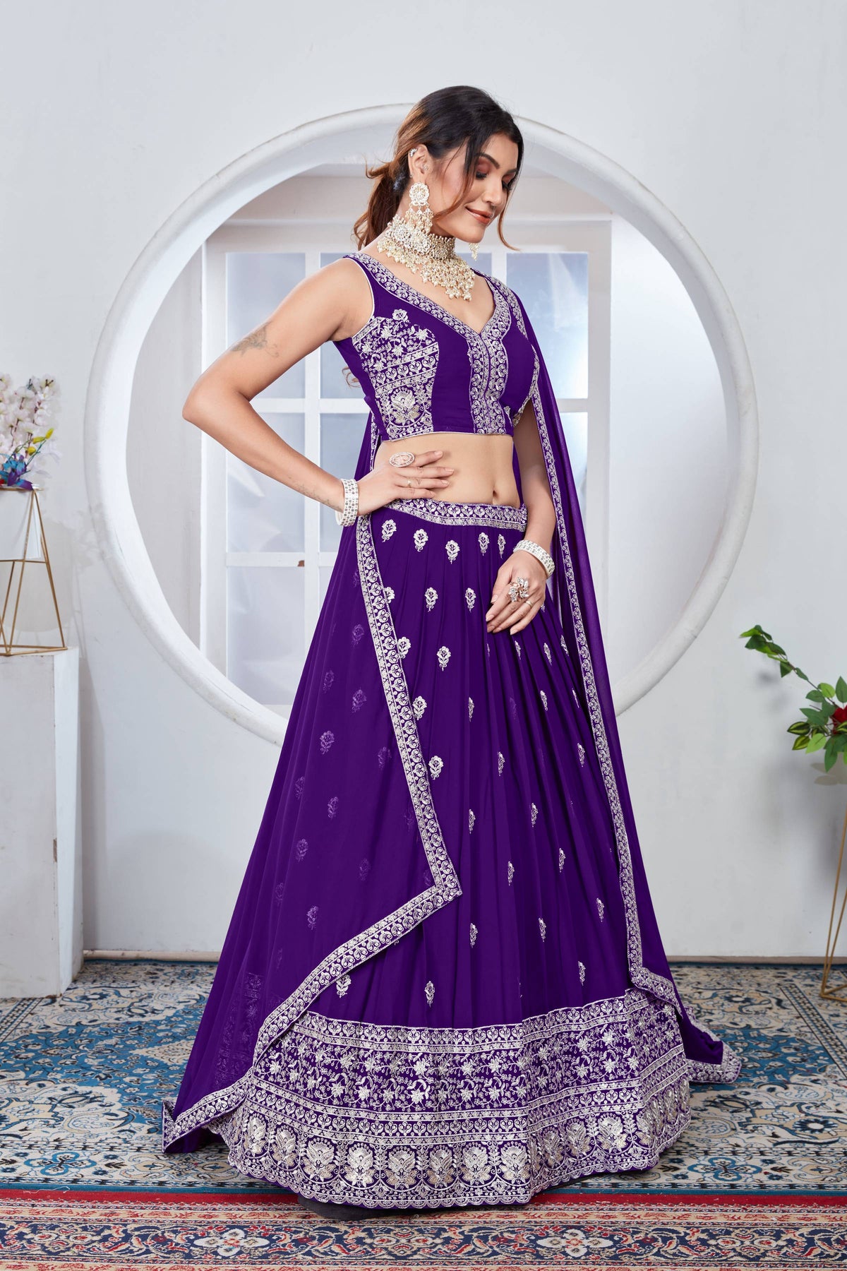 Lehenga Mart Designer Wedding Lehenga Choli For Women - Blue | Grocsy