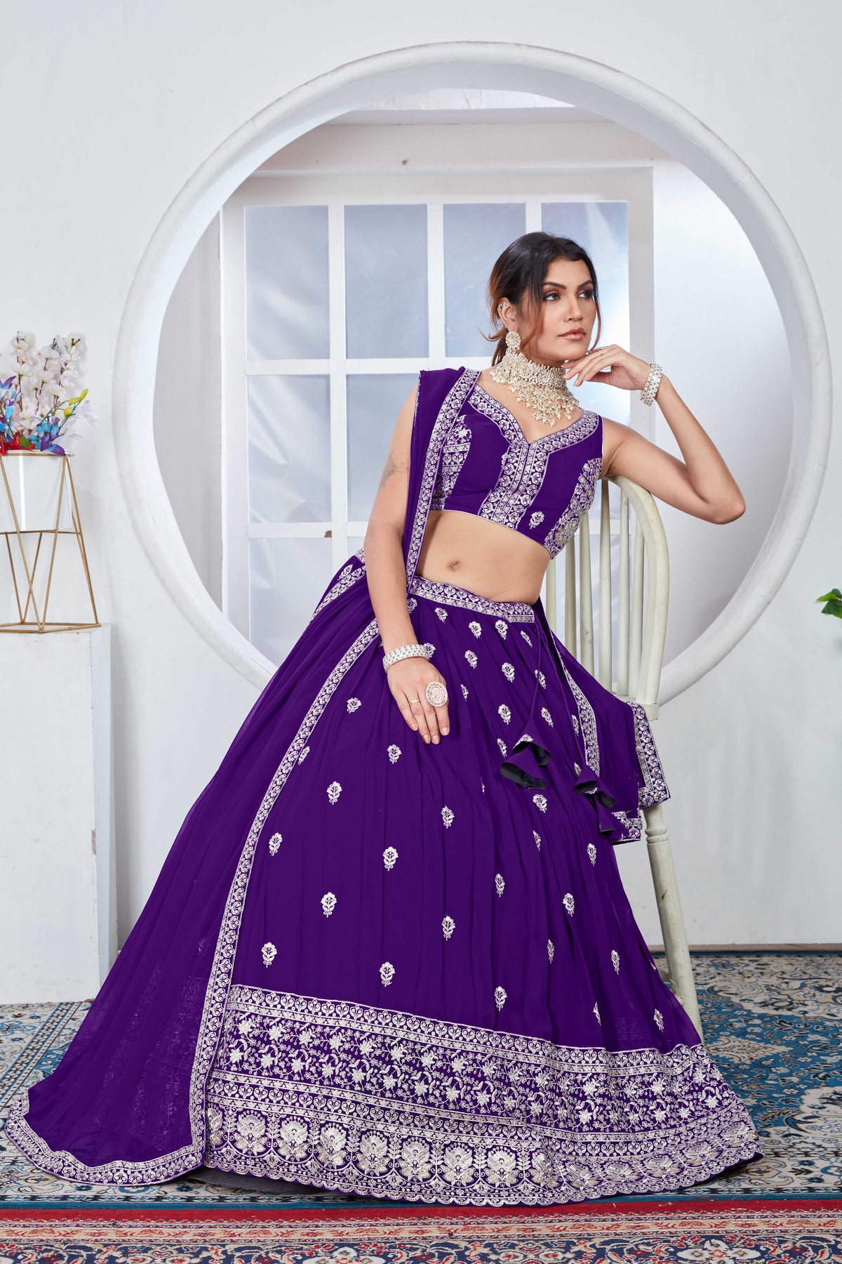 Lehenga Mart Designer Wedding Lehenga Choli For Women - Blue | Grocsy