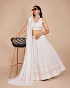 Lehenga Mart Designer Wedding Lehenga Choli For Women - White | Grocsy