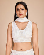 Lehenga Mart Designer Wedding Lehenga Choli For Women - White | Grocsy