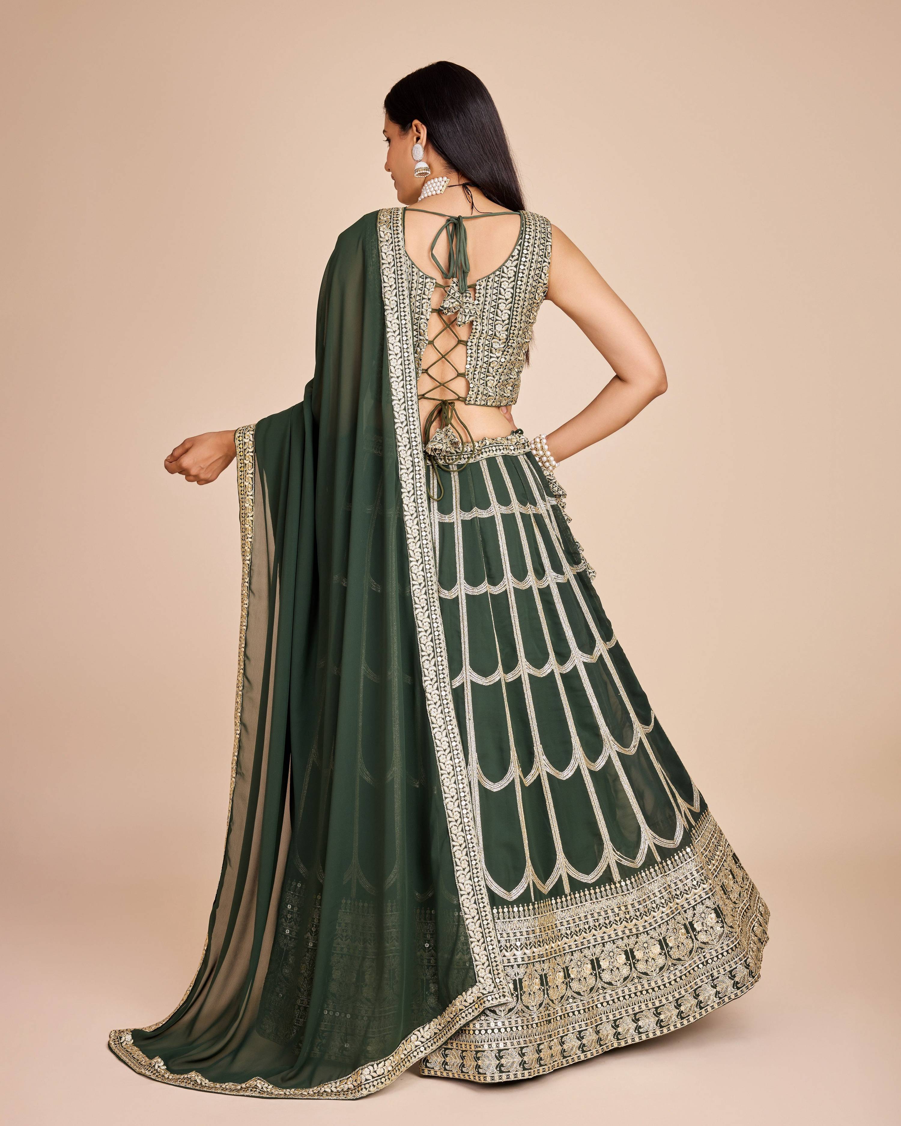 Lehenga Mart Designer Wedding Lehenga Choli For Women - Green | Grocsy