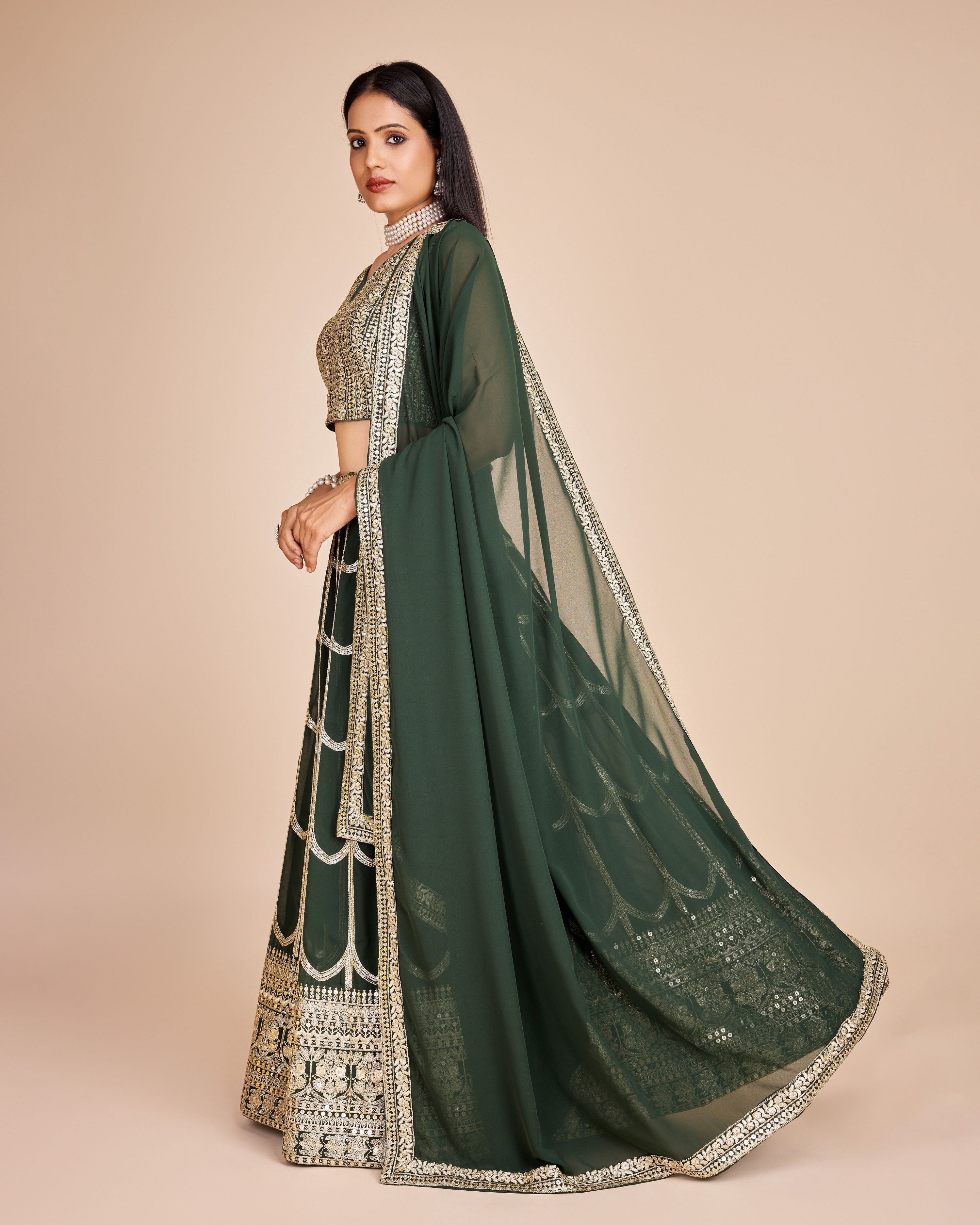 Lehenga Mart Designer Wedding Lehenga Choli For Women - Green | Grocsy