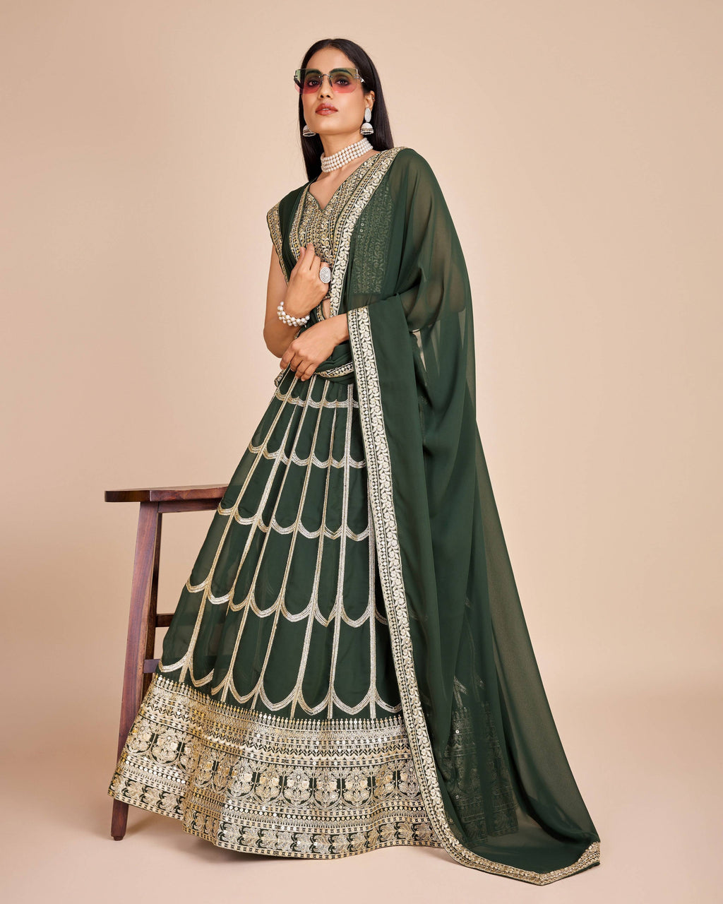 Lehenga Mart Designer Wedding Lehenga Choli For Women - Green | Grocsy