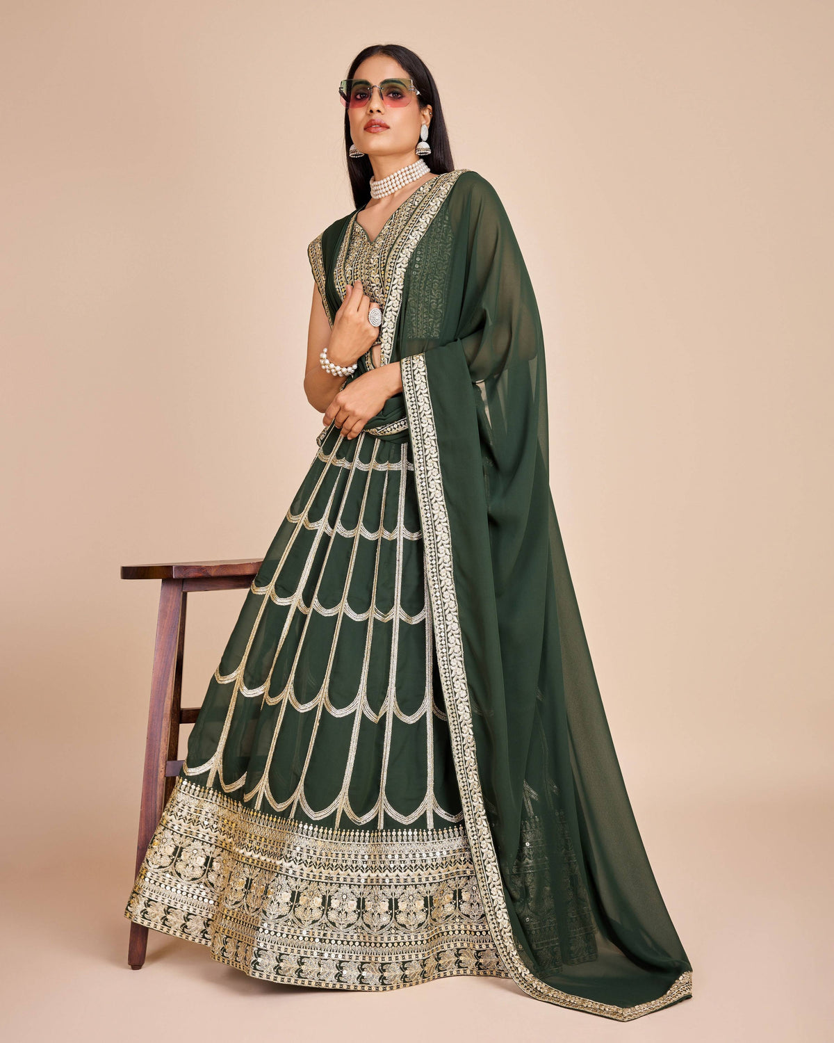 Lehenga Mart Designer Wedding Lehenga Choli For Women - Green | Grocsy