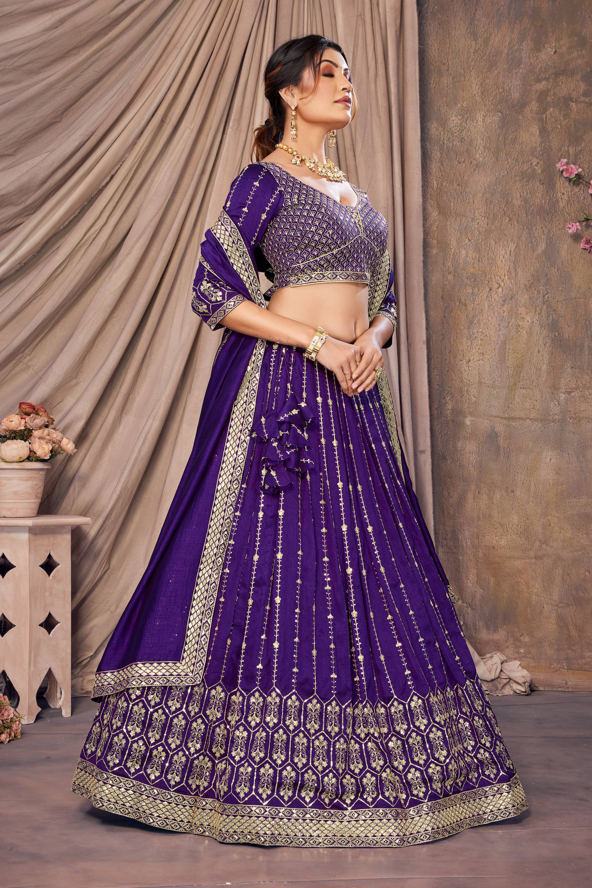 Lehenga Mart Designer Wedding Lehenga Choli For Women - Blue | Grocsy