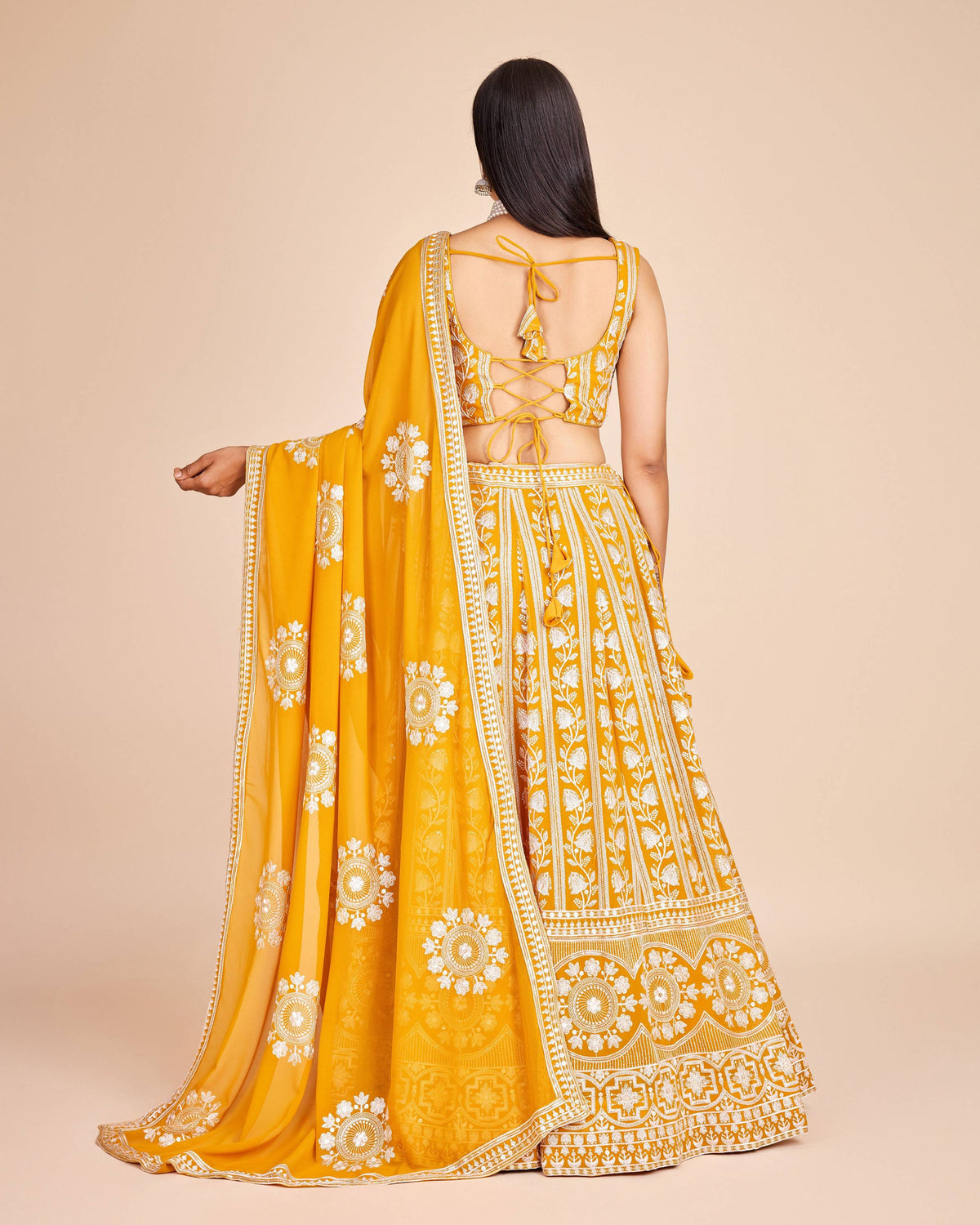 Lehenga Mart Designer Wedding Lehenga Choli For Women - Yellow | Grocsy