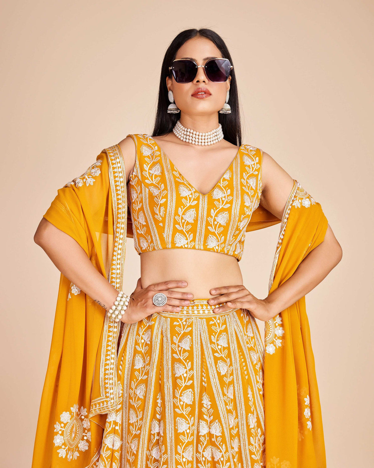 Lehenga Mart Designer Wedding Lehenga Choli For Women - Yellow | Grocsy