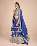 Lehenga Mart Designer Wedding Lehenga Choli For Women - Blue | Grocsy