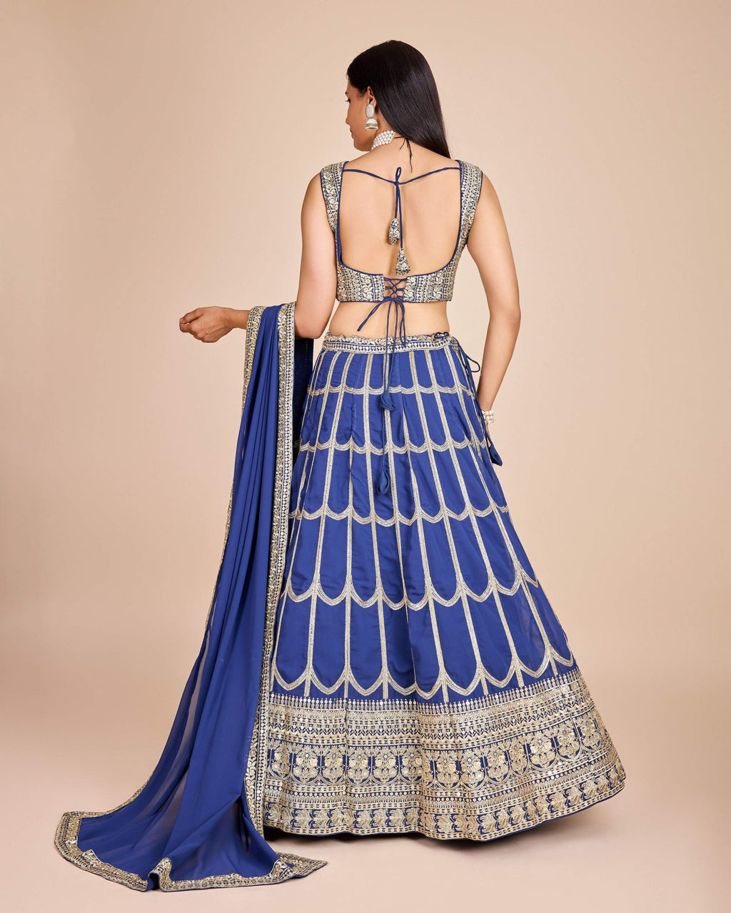 Lehenga Mart Designer Wedding Lehenga Choli For Women - Blue | Grocsy