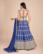 Lehenga Mart Designer Wedding Lehenga Choli For Women - Blue | Grocsy