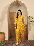 Joban Fashion Women Mustard Roman Silk Embroidered Stitched Kurta Set | Grocsy