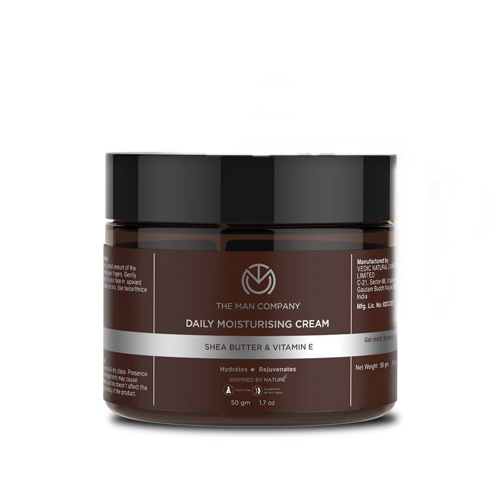 The Man Company Daily Moisturizing Face Cream with Shea Butter, Vitamin E & Coco Butter | Grocsy