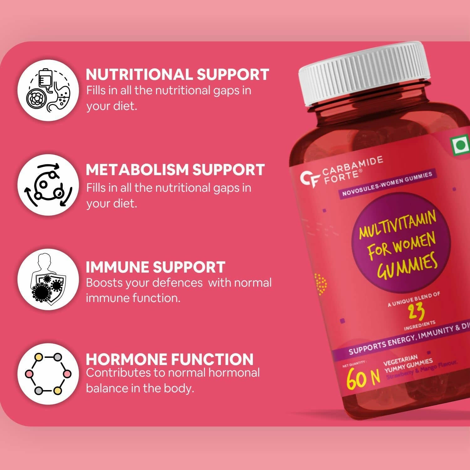Carbamide Forte Multivitamin Gummies for Women for Hair, Skin & Nails | Grocsy