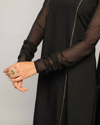 FIORRA Women's Black Creap A-Line Kurta Pant With Dupatta | Grocsy