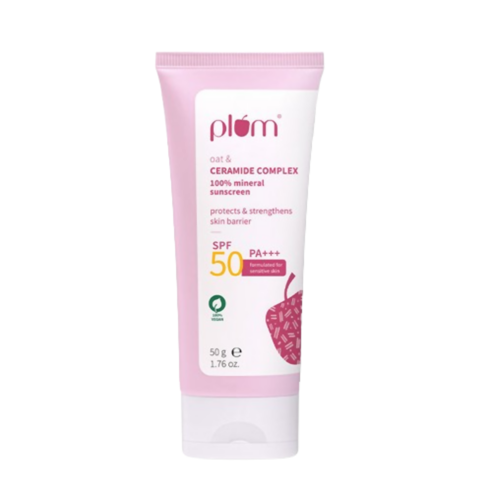 Plum Oat & Ceramide Complex 100% Mineral Sunscreen SPF 50 PA+++ | Grocsy