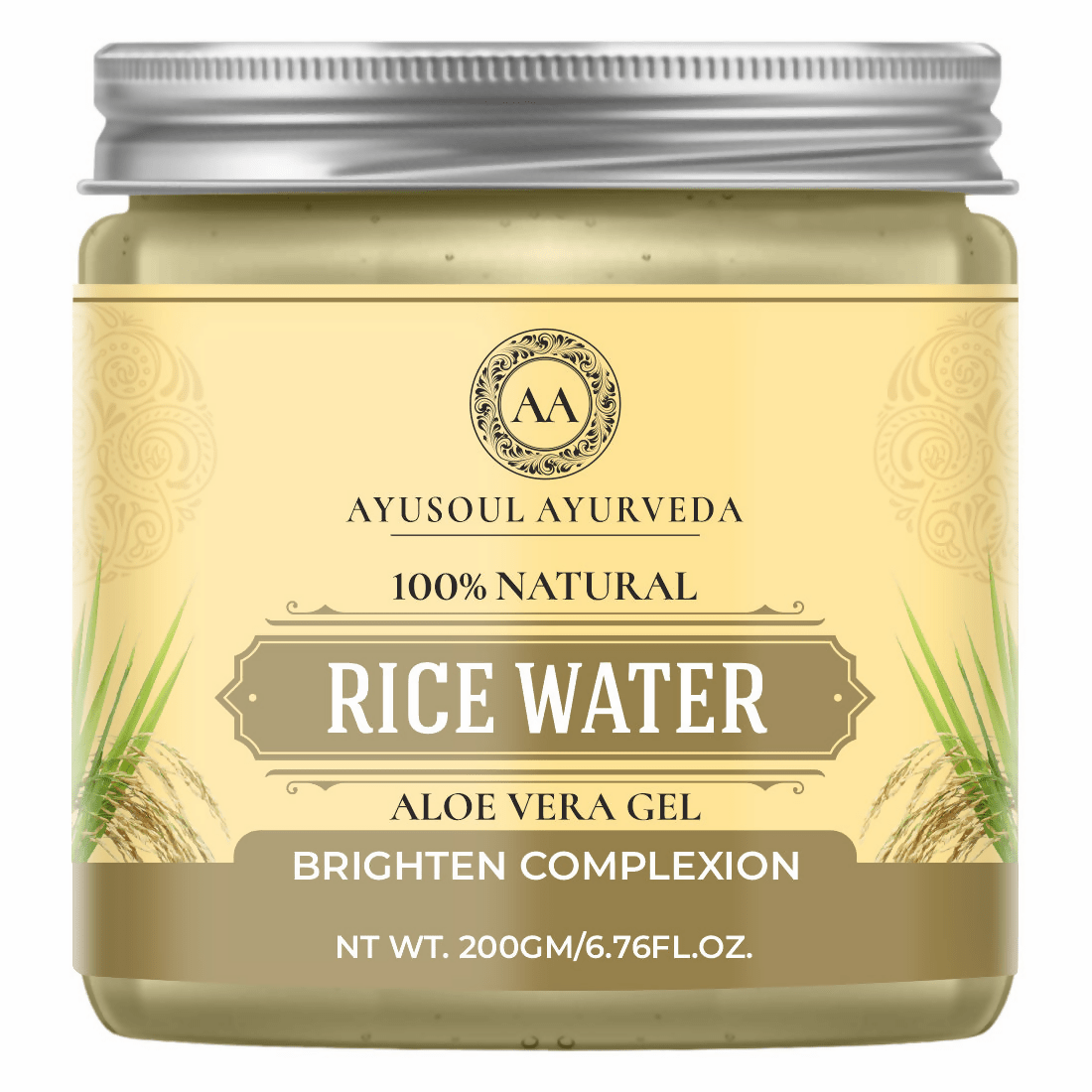 Ayusoul Ayurveda Rice Water Aloe Vera Gel For Body Skin Treatment | Grocsy
