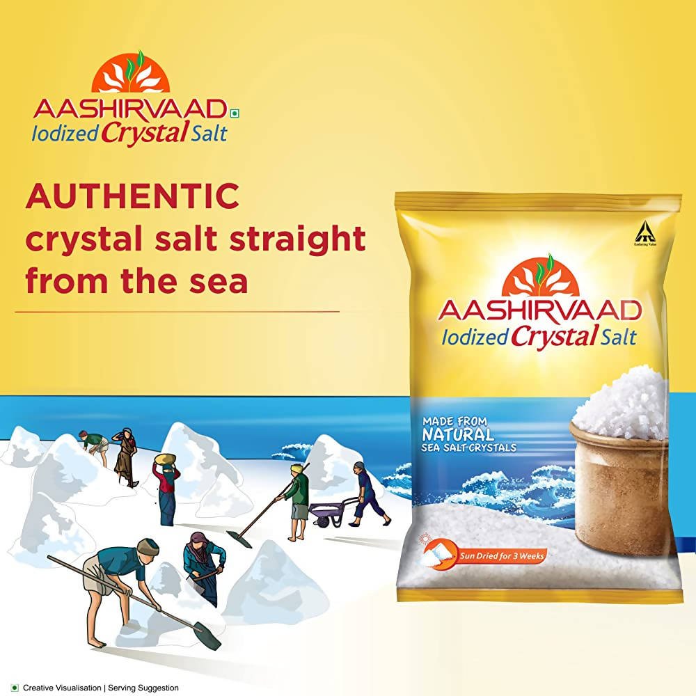 Aashirvaad Iodized Crystal Salt | Grocsy