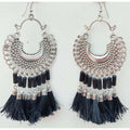 MS Fashion India Trendy Chandbali Black threads And Glass Pearls Hanging Earrings | Grocsy