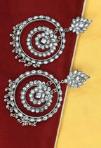 Mominos Fashion Johar Kamal Women's White Kundan Circles Earrings