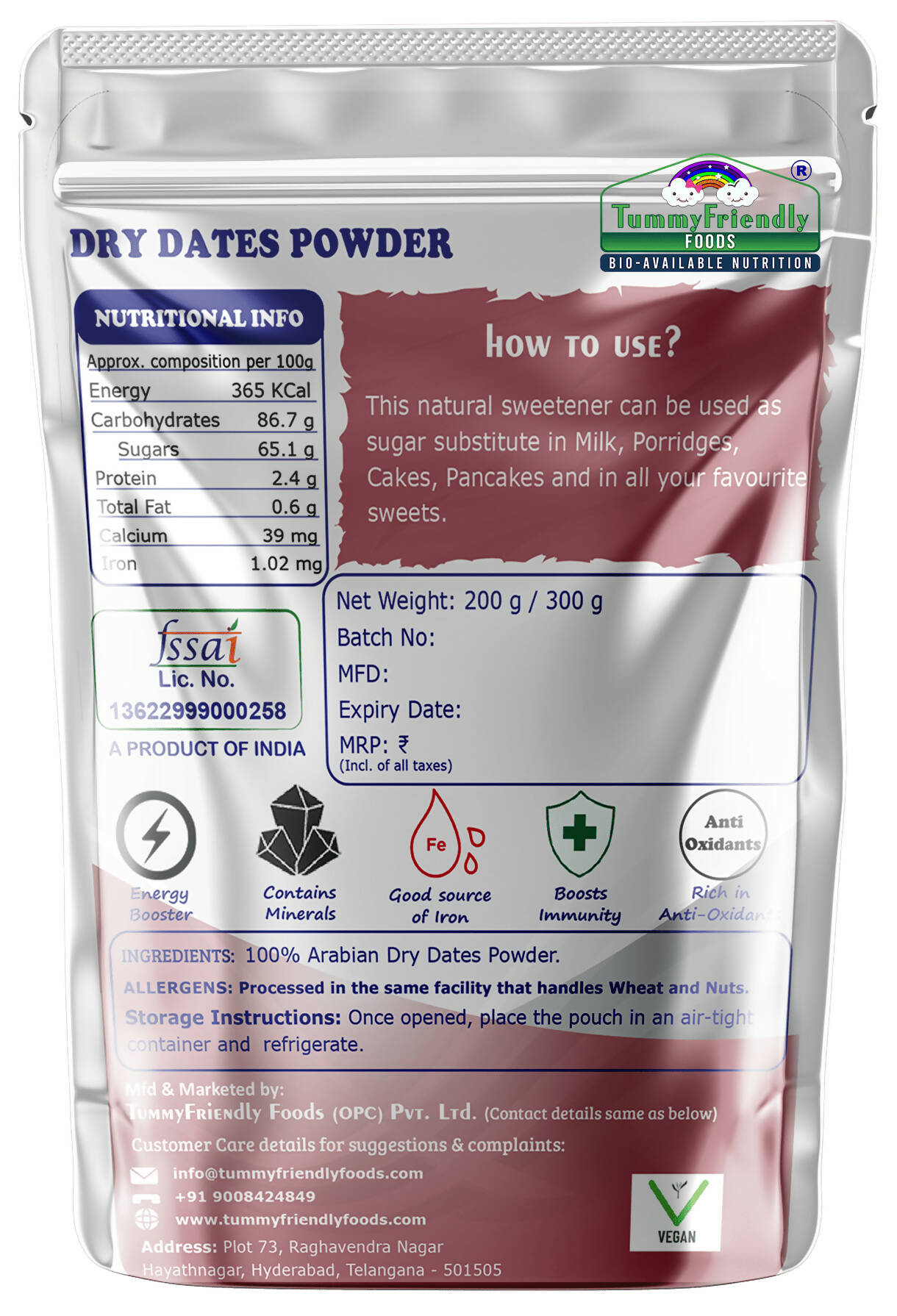 TummyFriendly Foods Dry Dates Powder from Premium Arabian Dates, Kharek Powder Cereal | Grocsy